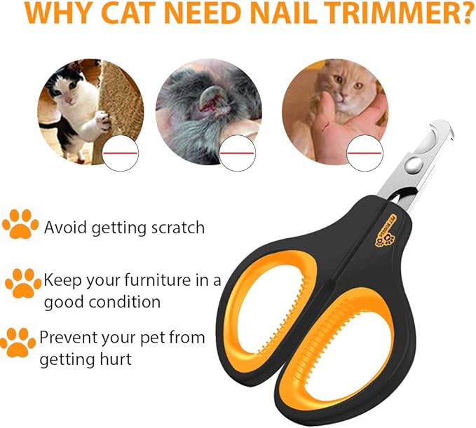 Cat Nail Clipper - Professional Cat Claw trimmer &amp; Cat Claw Clipper - Cat Nail Trimmers Suits All Small Animals such as Dogs, Cats, Puppies, Kittens, Birds, Hedgehogs, ferrets, rabbits, hamsters ..