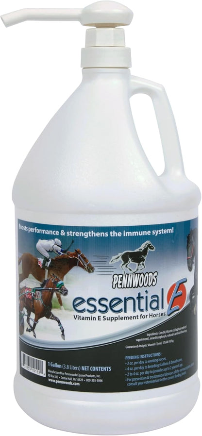 Essential E: Equine Vitamin E Supplement for Horse Health, Performance, Recovery &amp; Nutrition - 1 Gallon