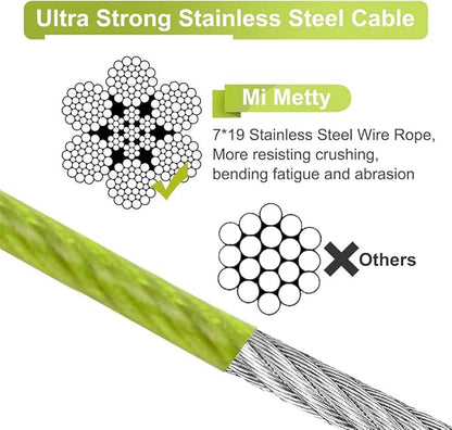 Tie Out Cable for Dogs,50FT Dog Leads,Heavy Duty Tie Out Cable for Large Dogs Up to 125lbs,Durable Dog Runner Tether Line for Outdoor,Yard