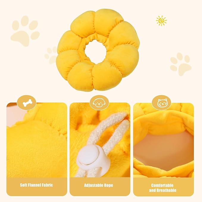 HOMBYS Soft Dog Cone for Dogs and Cats, Cute &amp; Fluffy Flower Shape for Claming, Adjustable Dog Collar Alternative After Surgery, Protective Elizabethan Collar for Dogs Recovery &amp; Stop Licking, S