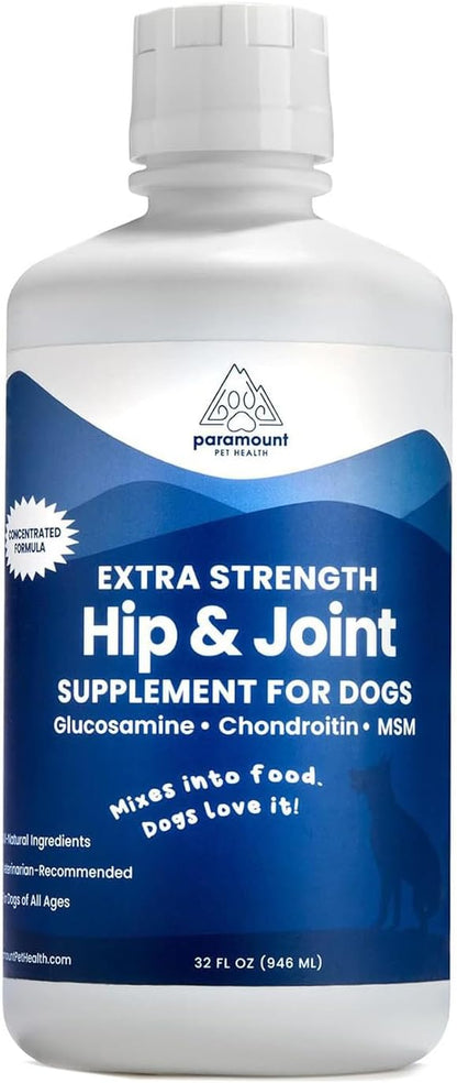 Concentrated Liquid Glucosamine for Large Dogs, Infused with MSM, 5200mg Chondroitin &amp; Glucosamine Liquid for Dogs Hip &amp; Joint Supplement for Mobility &amp; Comfort, 32 oz