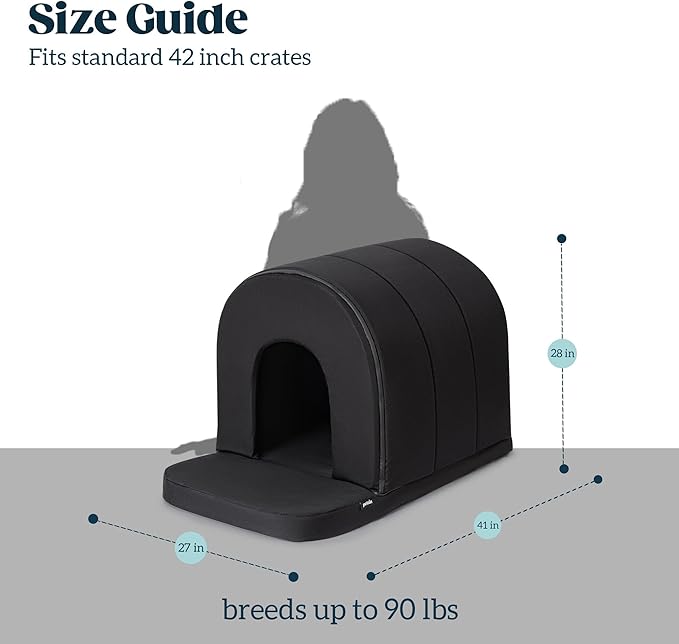 Orthopedic Dog House - Outdoor Waterproof Dog Shelter w/Porch - Indoor Pet House w/Egg-Crate Foam - Cooling - Machine Washable - Ideal for Extra Large Breeds &amp; Fits 42-Inch Crate - 41"x27"