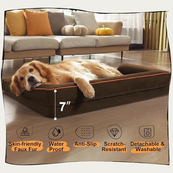 Small Dog Bed and Cat Sofa Waterproof Orthopedic Dog Beds for Small Dogs Cat Bed Comfy Pet Couch Sofa Beds with Washable Removable Cover &amp; Non-Slip Bottom