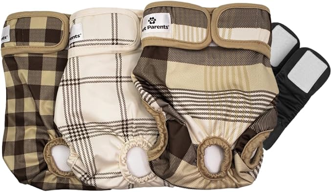 Pet Parents® Washable Dog Diapers (3pack) + Extendrs® of Durable Doggie Diapers, Premium Dog Diapers Female &amp; Male (Medium, Oxford)