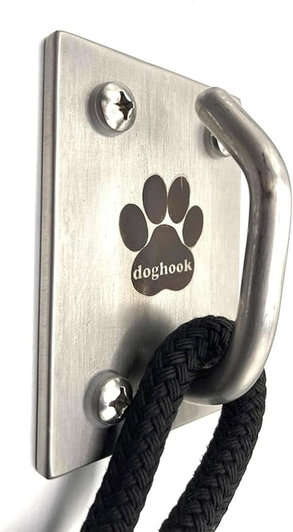 Canine Hitch- Secure Dog Leash Parking Mounted Indoor – Outdoor Wall Hook - Tie Out Stainless Steel Practical Lead Management for Home &amp; Business, Ultimate Strength
