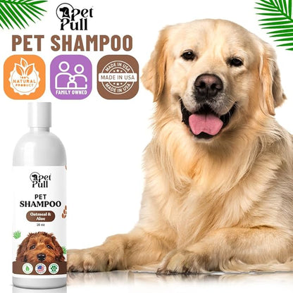 Pet Shampoo and Conditioner for Dogs and Cats - Plant-Based Dog Shampoo Cleanser - Pet Supplies for Pets - Sensitive Skin Dog Wash- Made in The USA (16 oz) (Oatmeal &amp; Aloe, Shampoo)