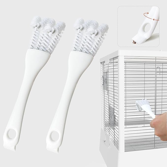 Bird Cage Cleaner with Long Handle &amp; Shovel – Easy Bird Droppings Removal Brush for Parrot &amp; Pet Cages &amp; Bird Perch – Durable Cage Cleaning Tool &amp; Accessory (1)