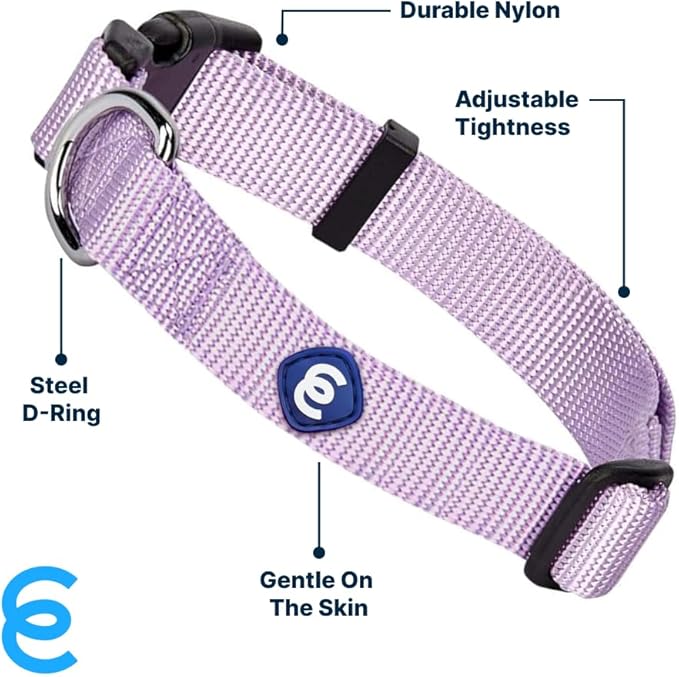 Blueberry Pet Essentials Lavender Dog Collar for Large Dogs | Adjustable Classic Nylon Dog Collars | Comfortable Dog Collar | Stylish Dog Collar for Pet Lovers | 18-26&