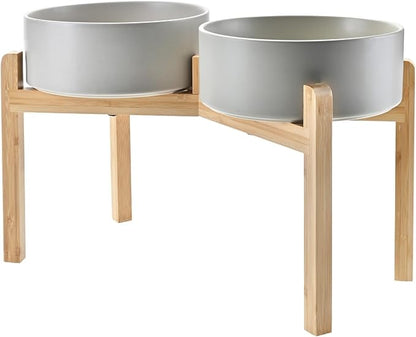 SPUNKYJUNKY Elevated Dog Bowls Ceramic, 8.3&