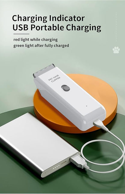 Dog Cat Home Hair Waterproof Clipper Portable Electric USB Rechargeable Pet Grooming Tools Low Noise Shaver Cordless Trimmer for Small and Large Pets