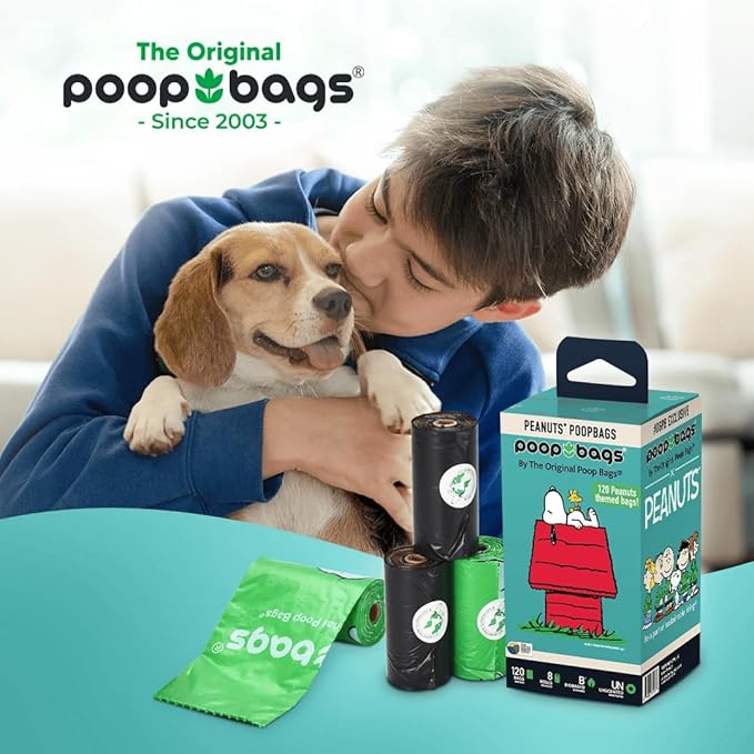 The Original Poop Bags® Peanuts Dog Waste Bags – 38% Plant Based, Leak-Proof &amp; Durable, Large Dog Poop Bags for Dispensers, Unscented (960 Count)