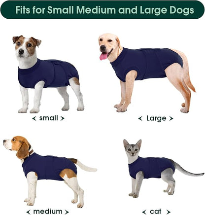 Kuoser Dog Surgery Suit Female Spay, Dog Recovery Suit Male Neuter, Puppy Clothes Onesie for Surgery Anti Licking Abdominal Wounds Pet Surgical Recovery Bodysuit Shirt, Substitute E-Collar &amp; Cone