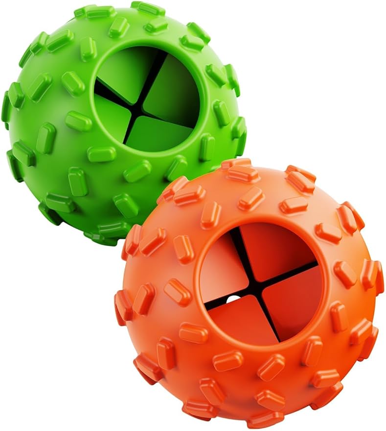 Dog Puzzle Toy 2 Pack – Cognitive Dog Treat Toy,Interactive Dog Toys for Treat Dispensing, Slow Feeder for Mental Stimulation &amp; Anxiety Relief, Puppy Training Toy, Natural Rubber