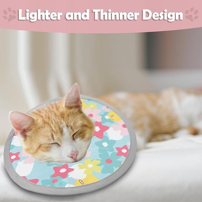 LOS ANDES Adjustable Cat Recovery &amp; Protective Collar - Alternative to Traditional Neck Cones, Prevent Licking Wounds After Surgery, Lightweight Design for Kittens &amp; Puppies