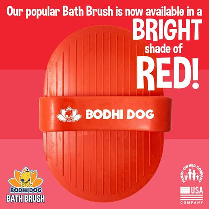 Bodhi Dog Shampoo Brush - Pet Grooming &amp; Bath Supplies for Dogs and Cats - Bath Brush for Long &amp; Short Hair - Premium Scrubber for Shower, Bathing &amp; Massage (One Pack, Red)