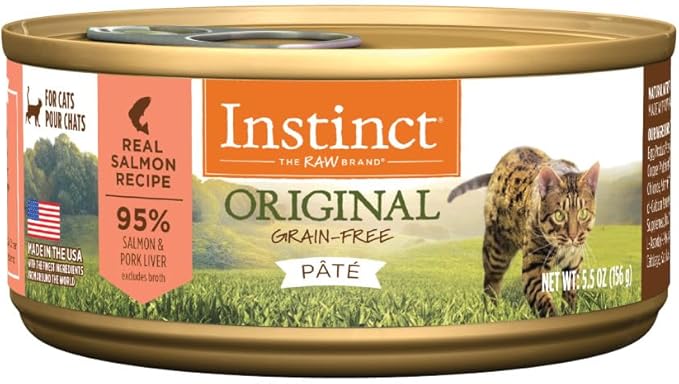 Instinct Original Grain Free Real Salmon Recipe Natural Wet Canned Cat Food by Nature&