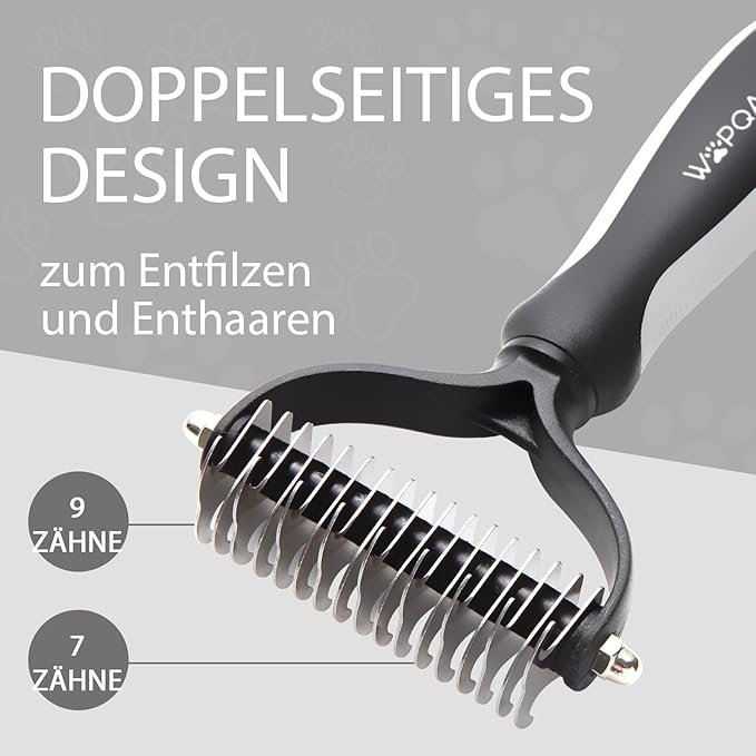 Slicker Brush for Dogs, Long Pin Dog Grooming Brush for Goldendoodles, Poodles, Doodles, Includes Pet Comb &amp; Undercoat Rake, Perfect for De-Shedding, Dematting &amp; Reducing Tangles. Large, Black