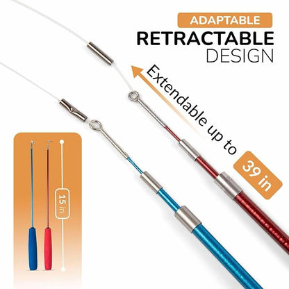 PAWSITIVE Interactive Cat Toys - Retractable Feather Wand with Refill Set 12PCS - Perfect for Indoor Cats to Chase, Exercise &amp; Bond with Their Owners
