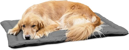 K9 Ballistics Tough Ripstop Dog Crate Pad - Durable &amp; Machine Washable with Non-Skid Bottom and 120-Day Warranty, Fits 42" Wire Crates - Large, Light Gray Velvet