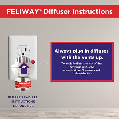FELIWAY® MultiCat 6 x 30 Day Cat Calming Refills for Pheromone Diffuser, 6 x 48ml Value Pack- Helps Reduce Conflicts and Signs of Tension in Multi-Cat Households