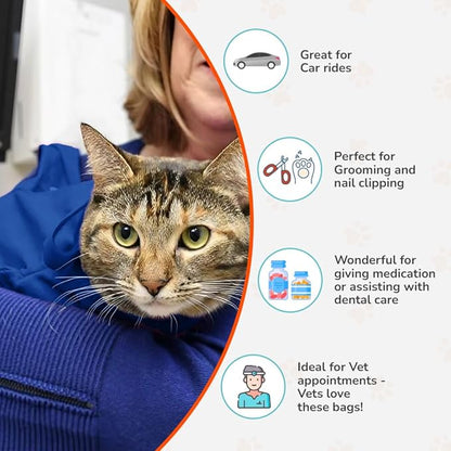 Cozy Comfort Carrier - X-Small Cobalt Blue Cat Carrier Soft for Grooming, Vet Visits, Medication Administration, Dental Care, Nail Trimming, and Car Travel