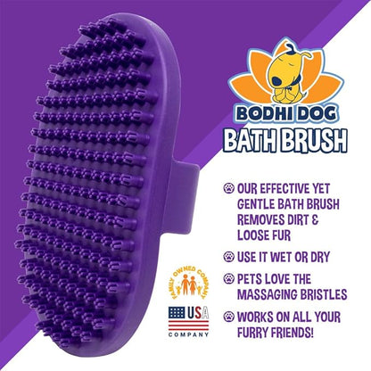 Bodhi Dog Shampoo Brush - Pet Grooming &amp; Bath Supplies for Dogs and Cats - Bath Brush for Long &amp; Short Hair - Premium Scrubber for Shower, Bathing &amp; Massage (One Pack, Purple)