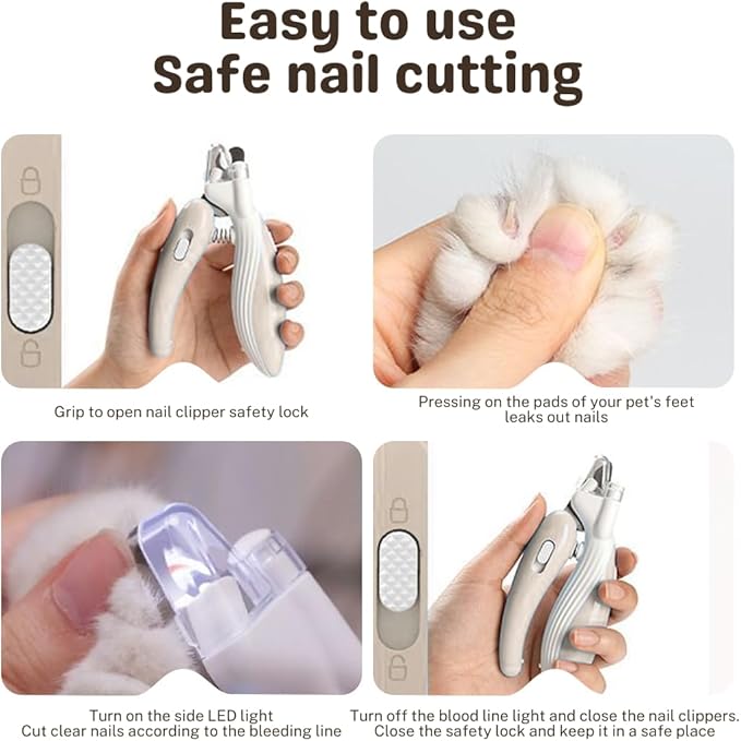 Cat Nail Clippers, Whale Shape Precision Trimming Tool, Ergonomic Non-Slip Handle, Safety Guard, Compact &amp; Easy to Clean (Coffee)