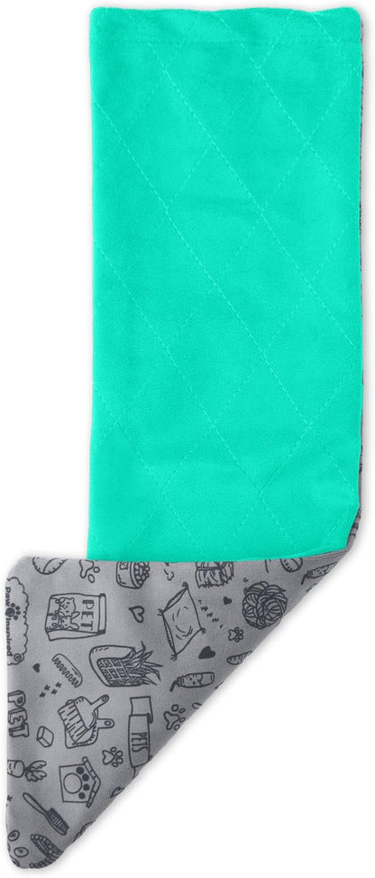 Paw Inspired Fitted Fleece Liner for Ferret Nation, Critter Nation Cage for Ferrets, Rats, Chinchillas, Hedgehogs &amp; Other Small Animals (Green, Ramp Cover)