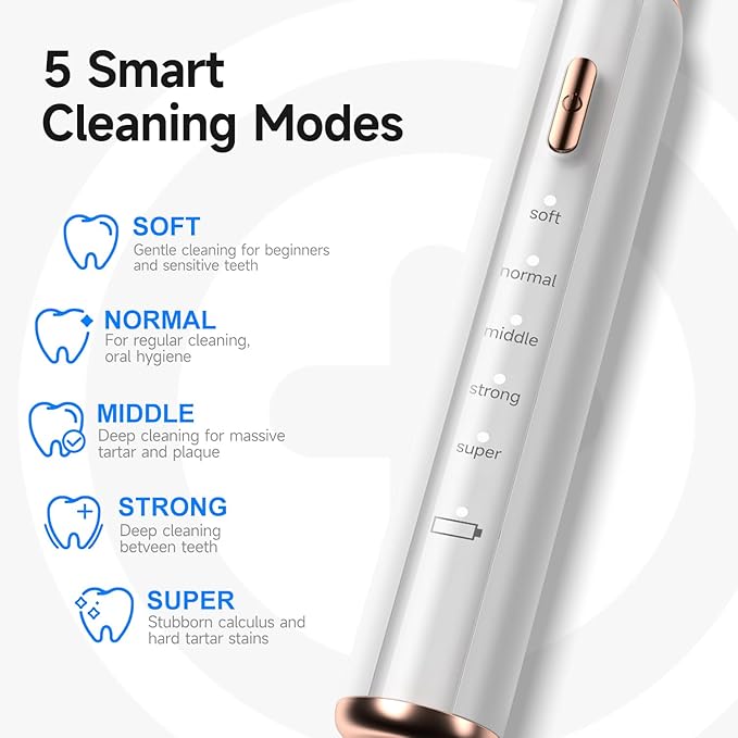 Electric Dog Plaque &amp; Tartar Remover - Pet Teeth Cleaning Kit with LED Light, 5 Adjustable Modes, Safe and Low Noise – Easy Home Dental Care for Dogs and Cats