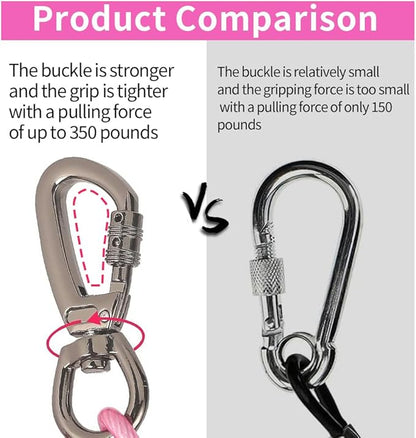 Dog tie Out Cable, 10/20/25/30/50/70/100 feet, Suitable for Dogs up to 350 pounds, Dog Cable with Swivel Buckle, Lightweight, Non-Winding, for Outdoor Camping, Yard Dog Cable (Pink, 10FT)