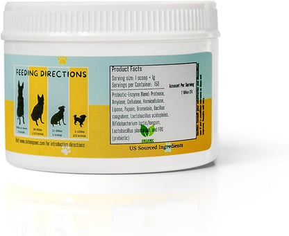 Probiotics, Prebiotics, &amp; Digestive Enzymes for Dogs| Limited Ingredients| Digestive Support |Allergy Relief |Immune Support| Reduces Inflammation| Diarrhea &amp; Gas Relief (150g), White