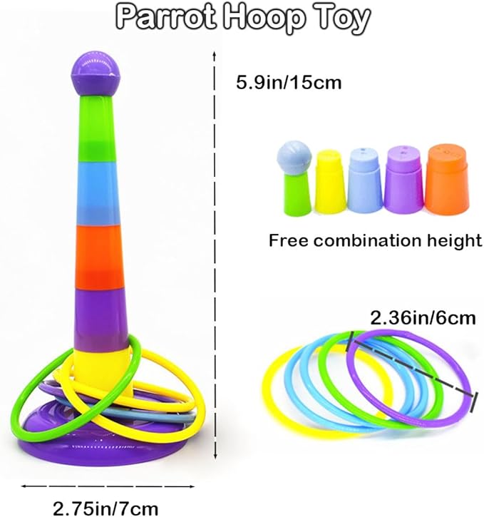6pcs Interactive Puzzle Toy Set for Small Parrots - Training, Stress Relief, Include Coin Box, Bell Ball, Skateboard &amp; Ferrule Toy for Bird Budgies, Cockatiels, Parakeet etc