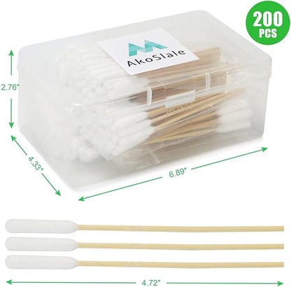 Long Cotton Swabs for Dog Ear Cleaning, 200pcs, 4.7 Inch Biodegradable Cotton Tips, Ideal for Ear Care &amp; Wound Treatment, Portable Size, Eco-Friendly