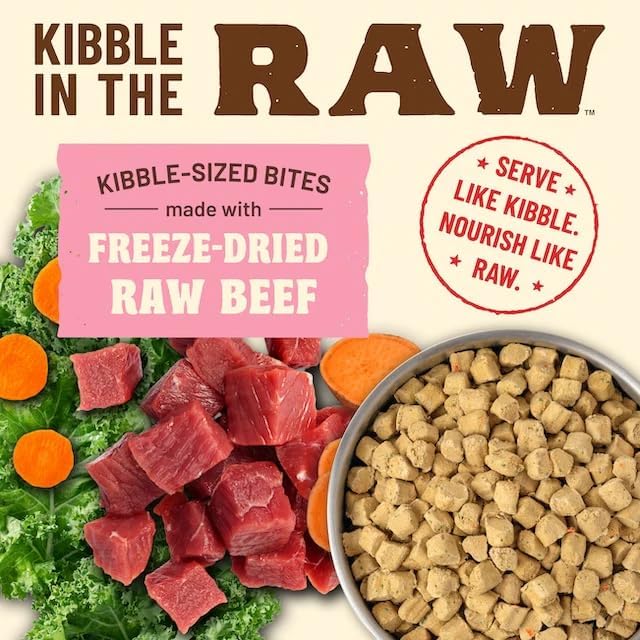 Primal Kibble in The Raw, Freeze Dried Cat Food, Beef, Scoop &amp; Serve, Made with Raw Protein, Whole Ingredient Nutrition, Crafted in The USA, Dry Cat Food, 24 Ounce (1.5 lb) Bag