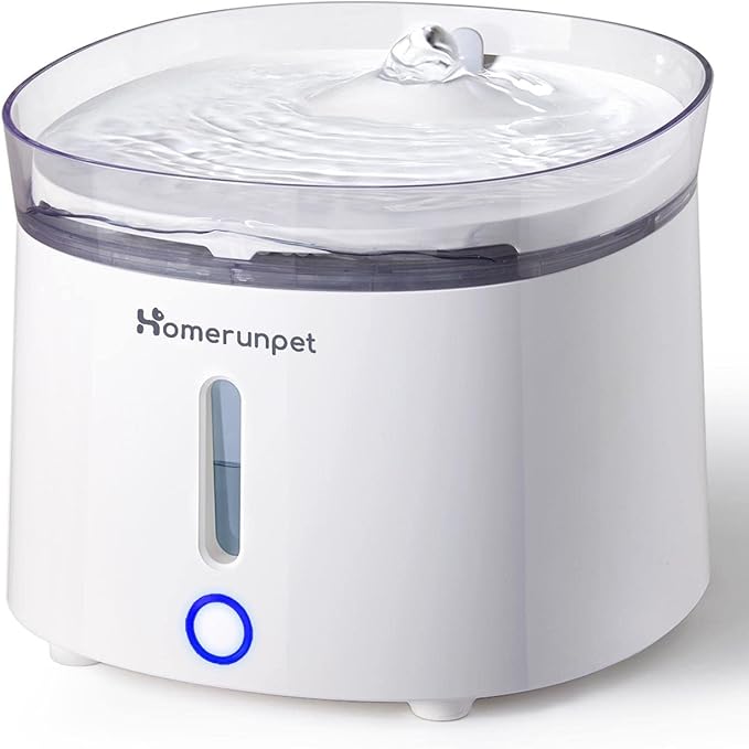 HomeRunPet Silent Cat Water Fountain, 68 oz/2L, Pet Fountain Wireless Pump, Dog Water Dispenser, Dual Mode, Quick Assembly &amp; Easy-Clean, Filters Included