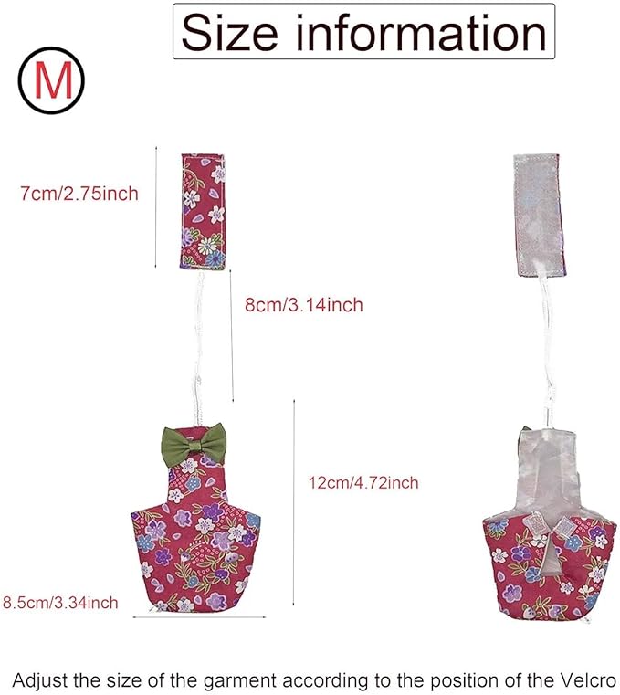 2 PCS Bird Diapers Flight Suite with Waterproof Inner Layer Pink&amp;Balck Urine Wet Suit for Other Small Birds