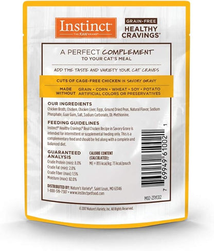 Instinct Healthy Cravings Grain Free Real Chicken Recipe Natural Wet Cat Food Topper by Nature&