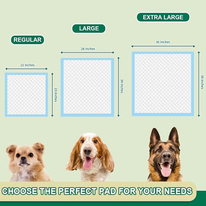 IMMCUTE Puppy Pads 22"x23" 100 Count | 6-Layer Leak-Proof &amp; Super Absorbent Dog Training Pads | Disposable Potty Pads for Puppies, Dogs, Cats &amp; Rabbits | Blue &amp; White