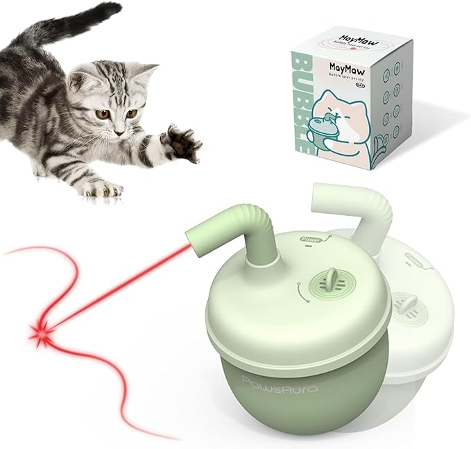 Automatic Laser Cat Interactive Toy - Self-Balancing 360° Auto-Spin Laser Pointer with Catnip Hole, Triple-Sensory – Kitten Sight, Smell &amp; Touch, Boredom Relief Toys for Indoor Adult Cats