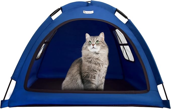 Navy Blue Small Cat &amp; Dog Outdoor House Tent - Waterproof, Washable &amp; Multipurpose - Ideal for Cats, Dogs &amp; Bunnies
