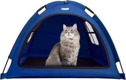 Navy Blue Small Cat &amp; Dog Outdoor House Tent - Waterproof, Washable &amp; Multipurpose - Ideal for Cats, Dogs &amp; Bunnies