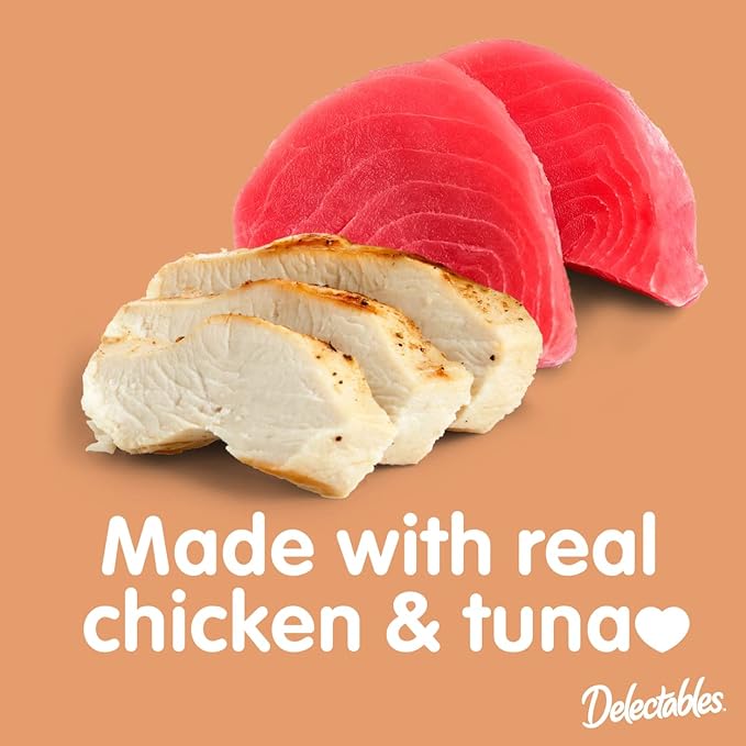Hartz Delectables Savory Broths Senior 10+ Chicken &amp; Tuna Lickable Cat Treat, 12 Pack