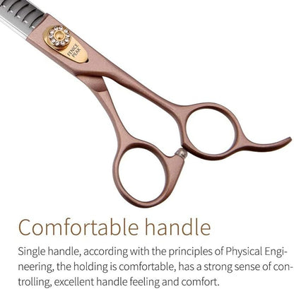 Fenice Peak Thinning Shears for Dogs and Cats Pet Grooming Scissors Chunkers Shears 440C Stainless Steel Professional Dog Trimming Scissors 7.5&