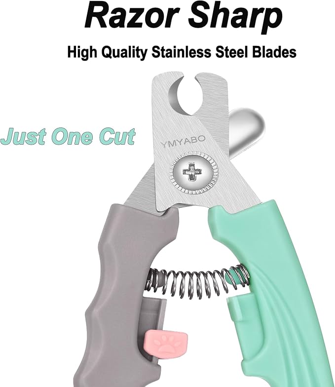 Dog Nail Clipper,Pet Nail Trimmers Safety Guard to Aviod Over Cutting,Puppy Cat Claw Trimmer,with Free Dog Comb &amp; Nail File, Sharp Grooming Clipper, Great for Thick Toenail, Green