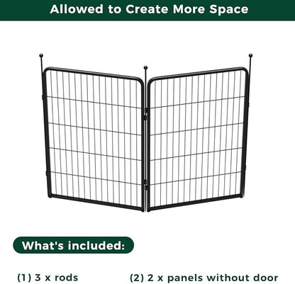 FXW Rollick Unleashed Dog Playpen for Indoor, Yard, RV Camping, 40 inch 2 Panels for Medium and Large Dogs, Black│Patented