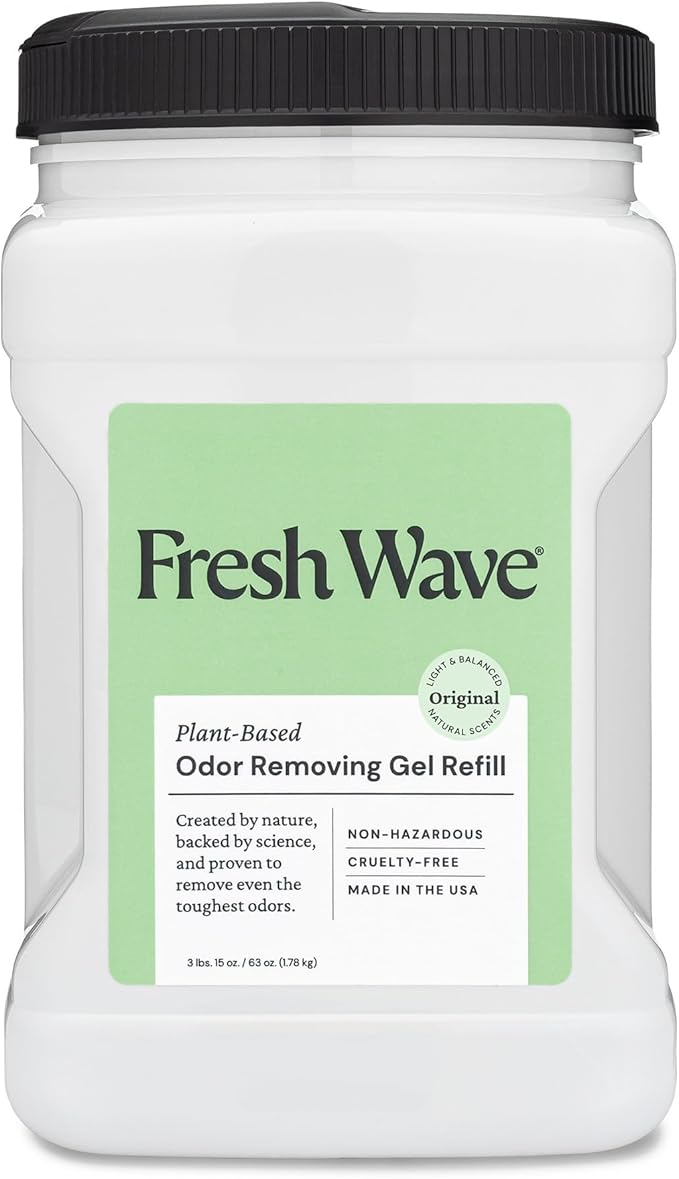 Fresh Wave Original Scent Odor Removing Gel Refill, 63 oz. | Safer Odor Absorbers for Home, Cooking, Trash, &amp; Pets Areas | Natural Plant-Based Odor Eliminator