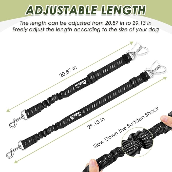 SlowTon Dog Seat Belt Harness for Car, Dog Car Harness Adjustable Mesh Breathable &amp; Dog Seatbelt Safety Tether with Elastic Bungee for Small Medium Large Pets(Camouflage, Double Clip, XXXS)