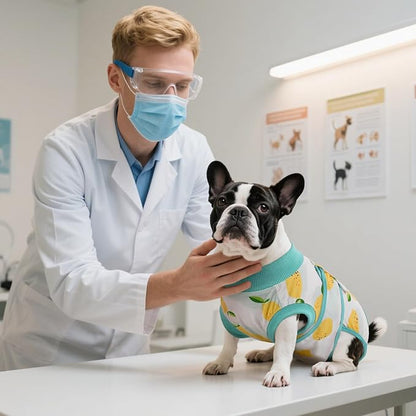 Kuoser Recovery Suit for Dogs Cats After Surgery, Professional Pet Recovery Shirt Dog Abdominal Wounds Bandages, Substitute E-Collar &amp; Cone,Prevent Licking Dog Onesies Pet Surgery Recovery Suit