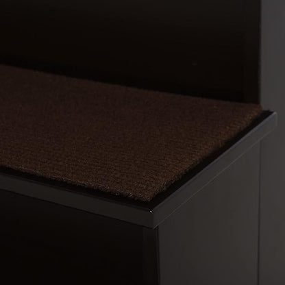 PawHut Pet Stairs, Small Pet Steps with Cushioned Removable Covering for Dogs and Cats Up to 22 lbs, Brown