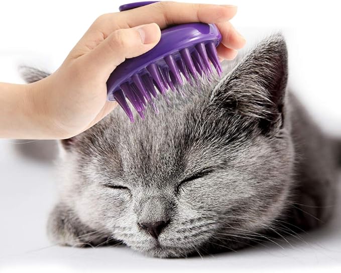 Cat Brush with Soft Rubber Pins, Washable Silicone Pet Brushes for Indoor Cats - Grooming Shedding Massage &amp; Bath, Scratch-Free Removes Hair Mats, Tangles, and Loose Fur for Short to Long Haired
